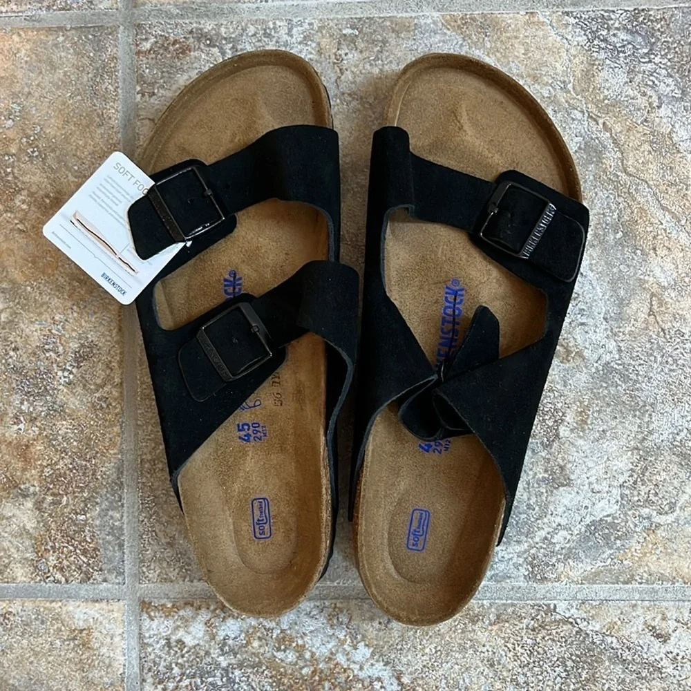 Birkenstock Arizona Soft Footbed Suede Leather Sandals Size 12 NWT
